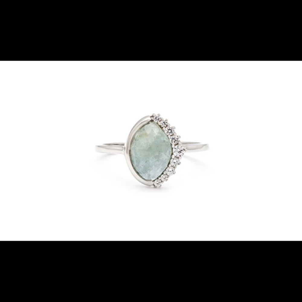 Leah Alexandra aquamarine CZ sterling silver ring